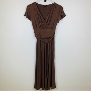 Talbots Brown Wrap Dress, Size SP
